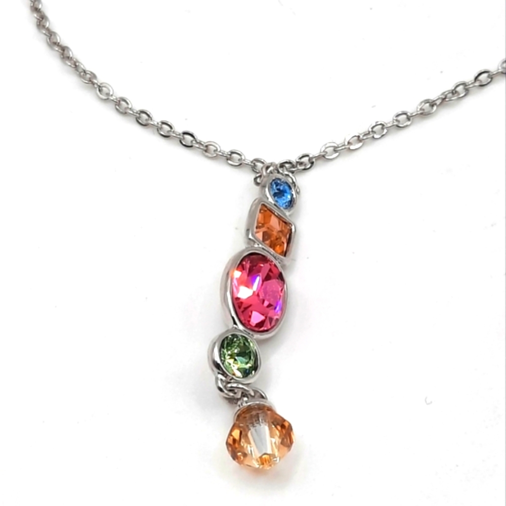 New Gumdrop Swarovski Crystals adjustable necklace